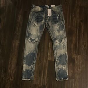 Men's Distressed Blue Jeans